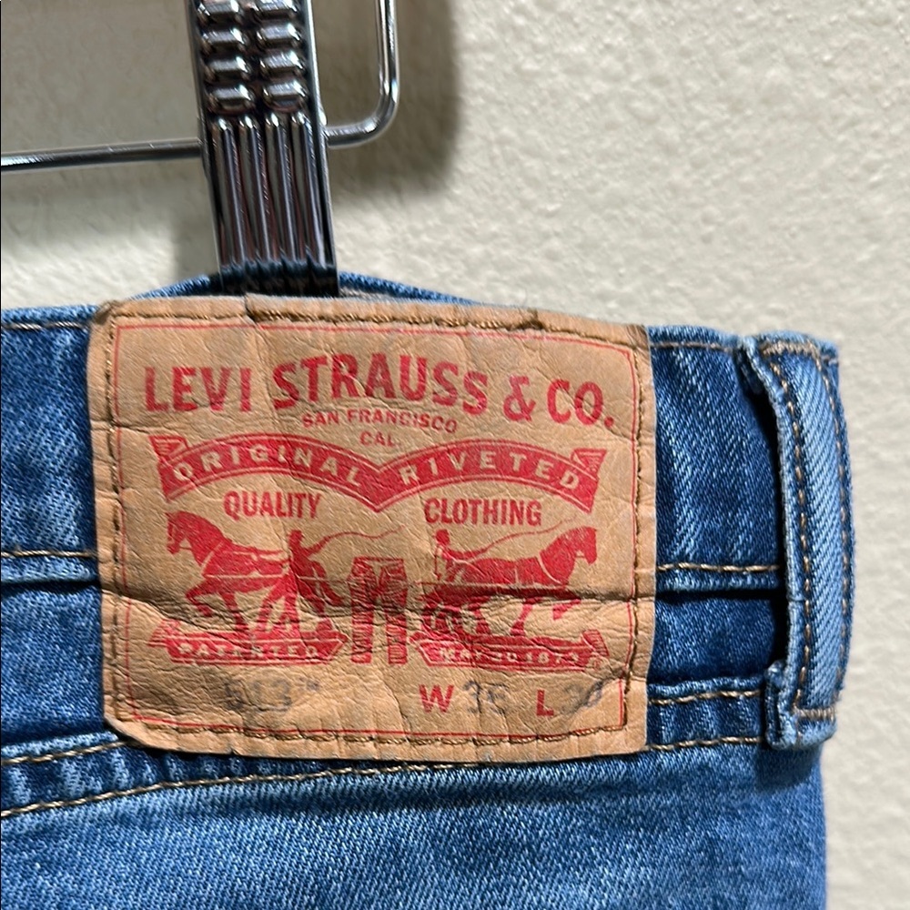 Levi's 513 36x30 Blue Straight Jeans Premium Denim - Picture 2 of 4